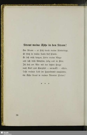 Streut meine Asche in den Strom!