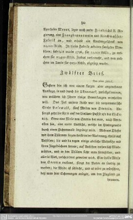 Zwölfter Brief. Den 16ten Julius