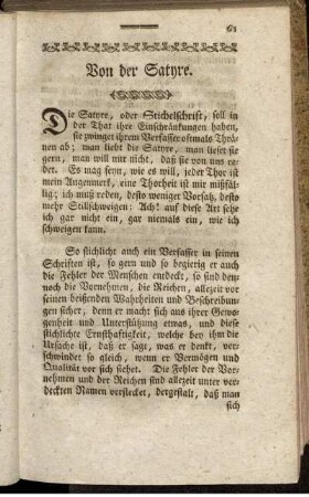 Von der Satyre.