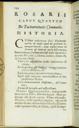 Caput Quartum. De Taciturnitatis Commodis.