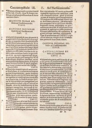 Canones Secundae Epistolae ad Thessalonicenses