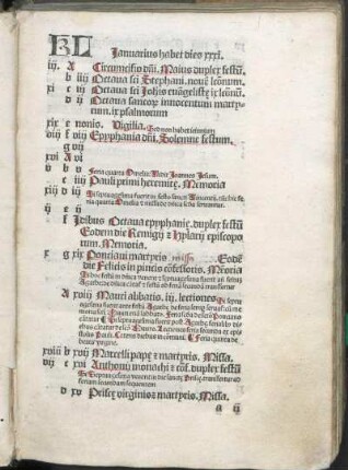 [Januarius habet dies xxxi. [...] December habet dies xxxi.]