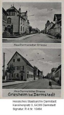 Griesheim bei Darmstadt, Neue Darmstädter Straße / 2 Ansichten