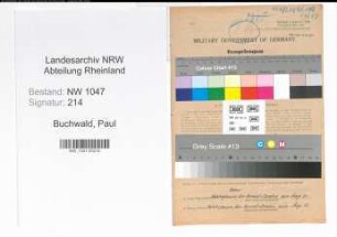 Entnazifizierung Paul Buchwald , geb. 19.05.1896 (Lehrer)