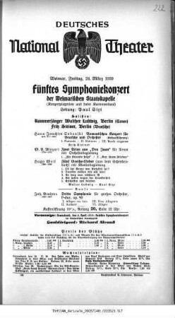 Fünftes Symphoniekonzert