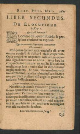 Liber Secundus. De Elocutione.