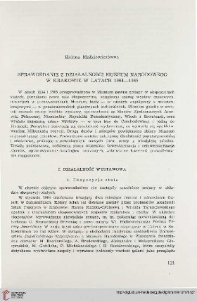 10: Sprawozdanie z działalności Muzeum Narodowego w Krakowie w latach 1964-1965