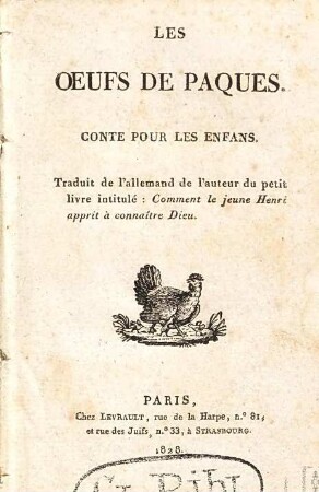 Les oeufs de paques : conte pour les enfans