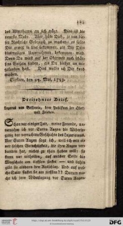 Dreizehnter Brief