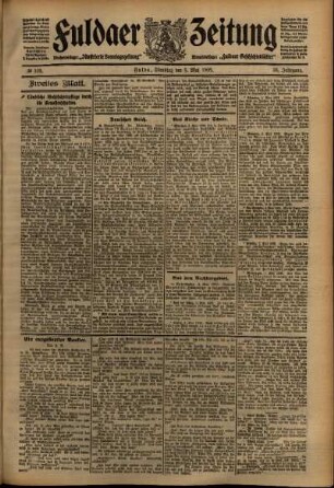 Zweite Ausgabe vom Dienstag, den 05. Mai 1908.