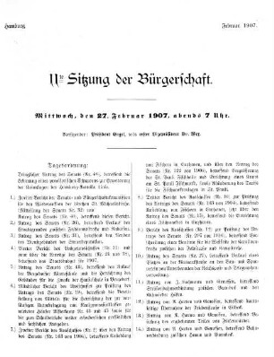 11te Sitzung der Bürgerschaft.