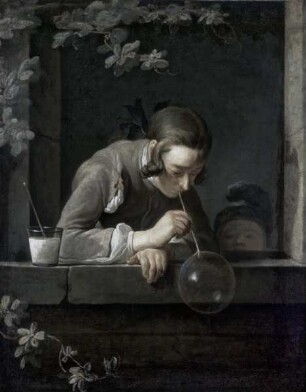 Die Seifenblasen (Junger Mann, der Seifenblasen macht)
