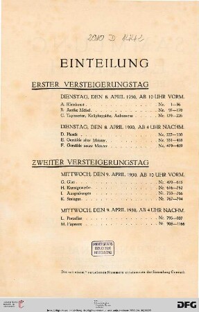 Einteilung