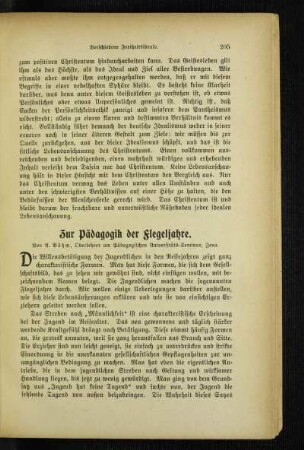 Zur Pädagogik der Flegeljahre