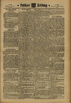 Zweite Ausgabe vom Mittwoch, den 31. Mai 1911.