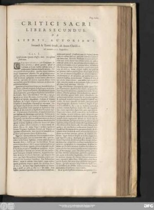 Liber Secundus, De Libris, Autoribus Secundi & Tertii seculi, ab Anno Christi c. ad annum ccc. suppositis.