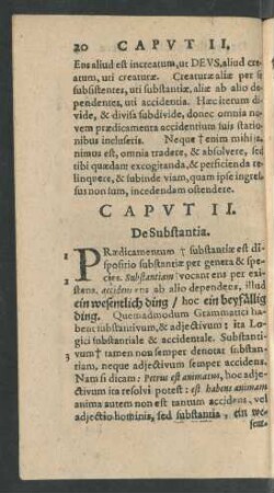 Caput II. De Substantia.