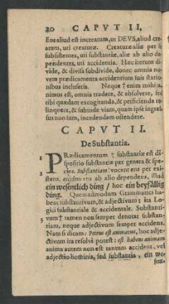 Caput II. De Substantia.