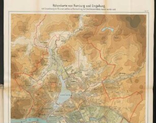 Höhenkarte von Hamburg und Umgebung.