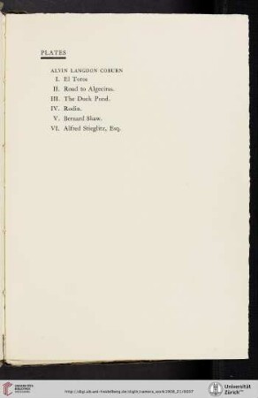 Alvin Langdon Coburn [list of plates]