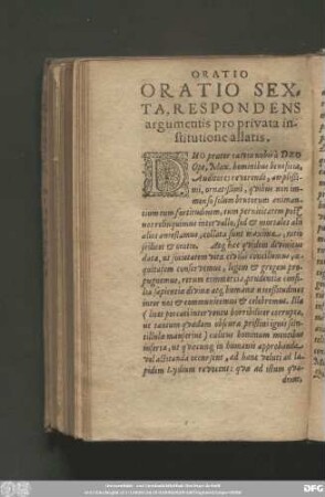 Oratio Sexta, Respondens argumentis pro privata institutione allatis.