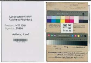 Entnazifizierung Josef Aalbers , geb. 15.05.1915 (Strassenbahner)