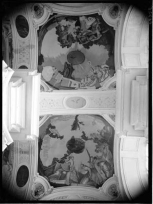 Schöntal Kloster Schöntal Abteikirche Sankt Joseph Deckenmalerei - südliches Chorseitenschiff der Heilige Malachias weissagt über die kommenden Päpste von L. A. Columba (um 1724)