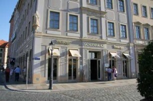 Dresden-Altstadt, Neumarkt 8. Freiberger Schankhaus. Eckansicht Erdgeschoß