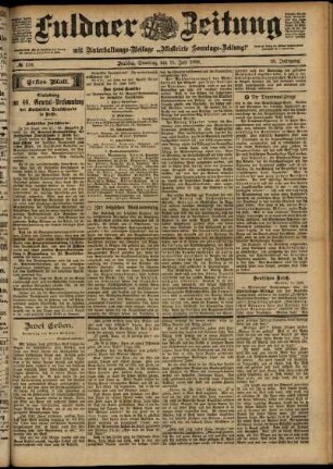 Erste Ausgabe vom Samstag, den 15. Juli 1899.