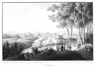 Ansicht der Sächsischen Schweiz vom Großen Winterberge aus, Radierung, koloriert ; 19,7 x 28,1 cm