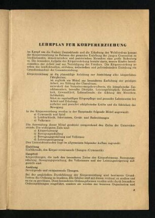 Lehrplan für Körpererziehung