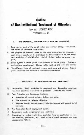 311-312, Outline of Non-Institutional Treatment of Offenders