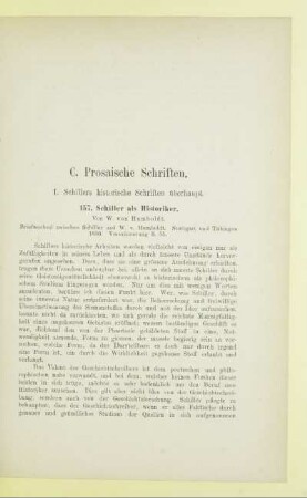 C. Prosaische Schriften