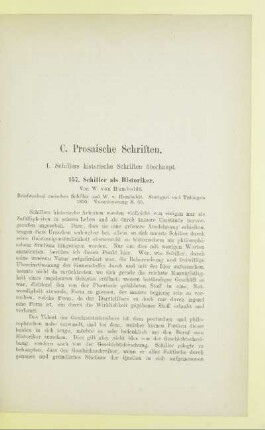 C. Prosaische Schriften
