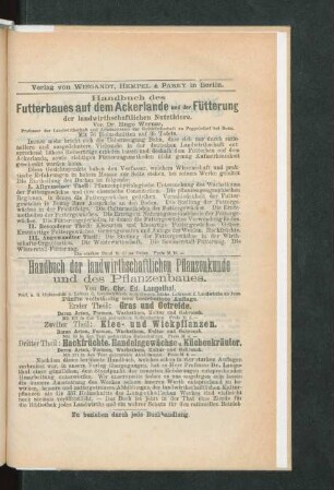Verlag von Wiegandt, Hempel & Parey in Berlin