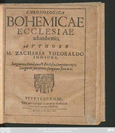 Chronologica Bohemicae Ecclesiae adumbratio