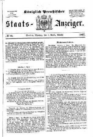 Königlich Preußischer Staats-Anzeiger. 1867, 4 - 6