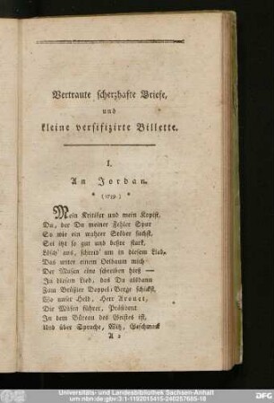 I. An Jordan. (1739.)