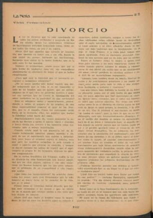 Vida femenina : Divorcio