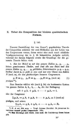 X. Ueber die Composition der binären quadratischen Formen.