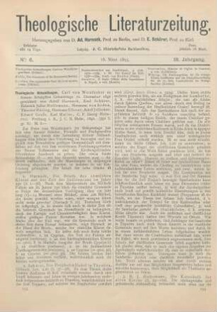 153-157 [Rezension] Theologische Abhandlungen, Carl von Weizsäcker zu seinem siebzigsten Geburtstage 11. Dezember 1892 gewidmet von