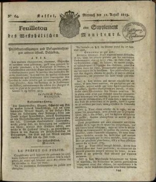 No. 64, Mittwoch den 11. August 1813