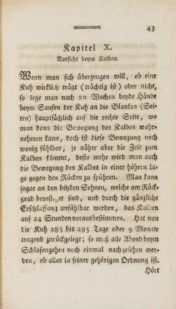 Kapitel X. Vorsicht beym Kalben