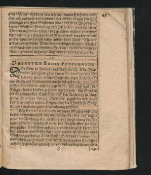 IV. Decretum Regis Ferdinandi.
