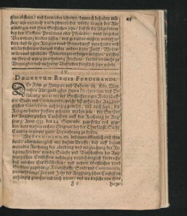 IV. Decretum Regis Ferdinandi.