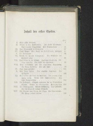 Inhalt des ersten Theiles.