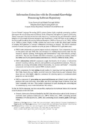 Information extraction with the Darmstadt Knowledge Processing Software Repository (Extended Abstract)