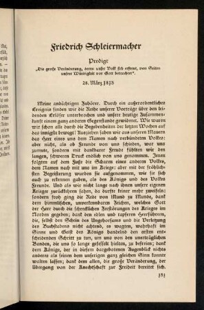 151-166, Friedrich Schleiermacher [...] März 1813.