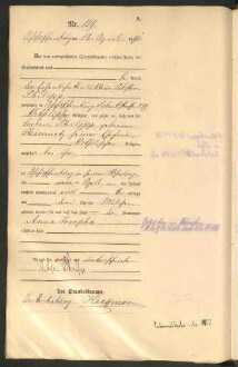 Standesamtsbuch der Stadt Aschaffenburg: Geburten 365/1900 - 184/1901