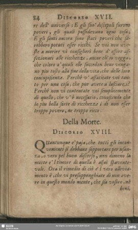 Della Morte. Discorso XVIII.